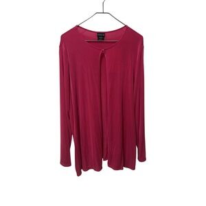Citiknits new with tags 1X pink acetate travel knit top clasp cardigan shirt qvc